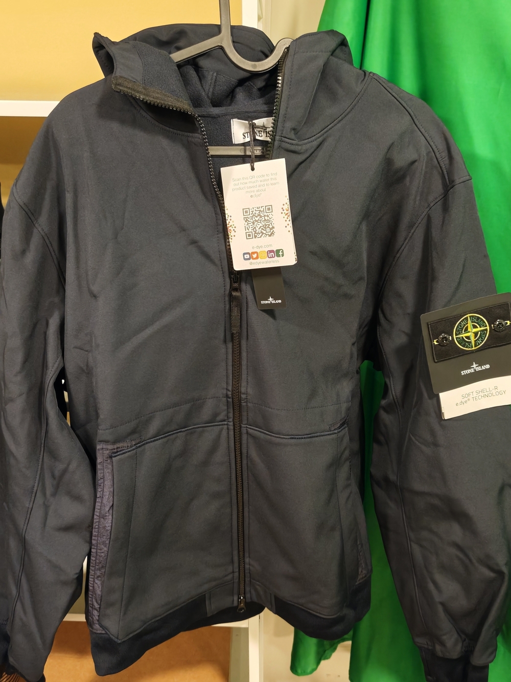 Stone Island Men's Navy Soft Shell Hooded Jacket